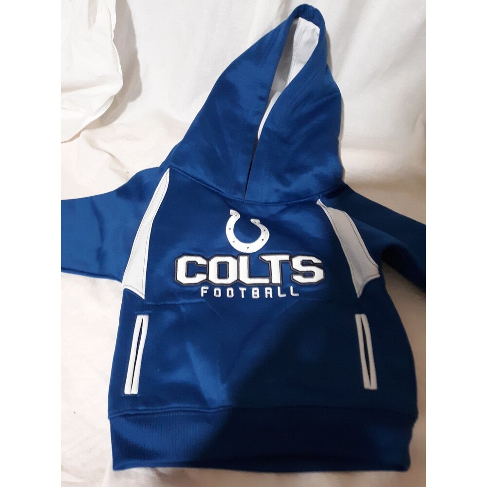 INFANTS NFL INDY COLTS FLEECE LINED EMB HOODIE SZ 12 MOS